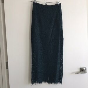 Zara hunter green lace pencil skirt
